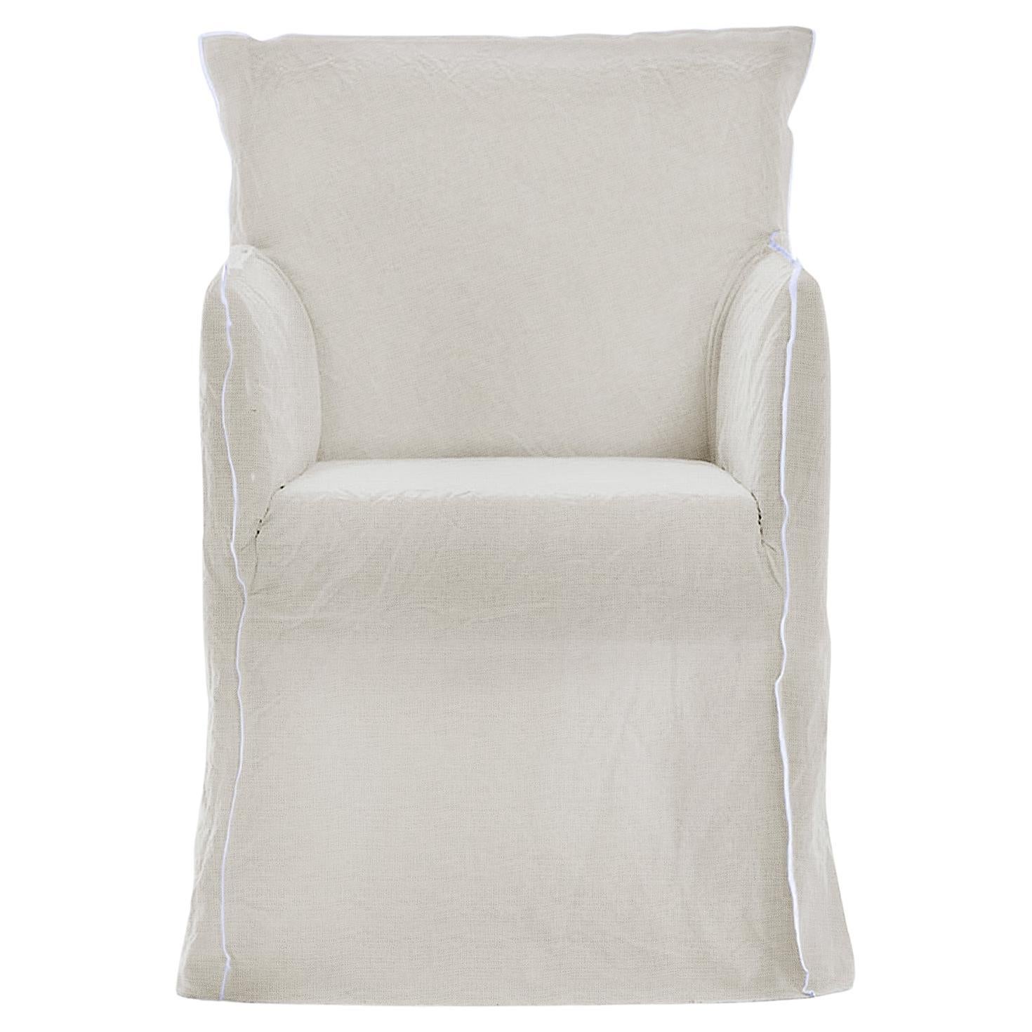 Chaise avec accoudoirs Gervasoni Ghost 25 design Paola Navone - Trama Vaniglia