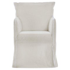 Chaise avec accoudoirs Gervasoni Ghost 25 design Paola Navone - Trama Vaniglia