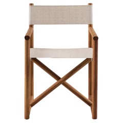 Chair with armrests Gervasoni Hashi 24 design Federica Biasi - Teak - Beige
