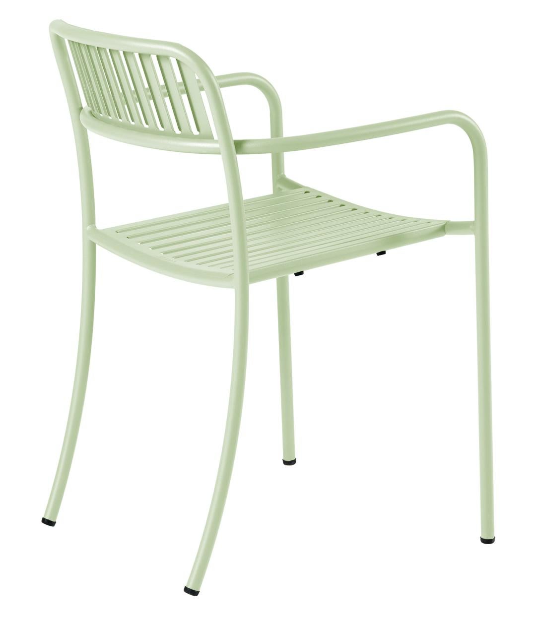 Stuhl mit Armlehnen Tolix Patio Lattenrost Design Pauline Deltour im Zustand „Neu“ im Angebot in Alcamo, IT