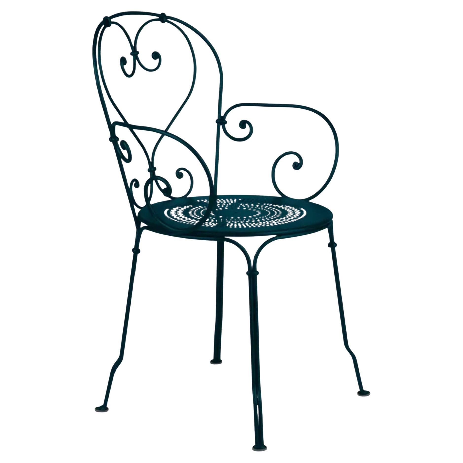 Silla con brazos Fermob - Sillón 1900 - Azul Acapulco en venta