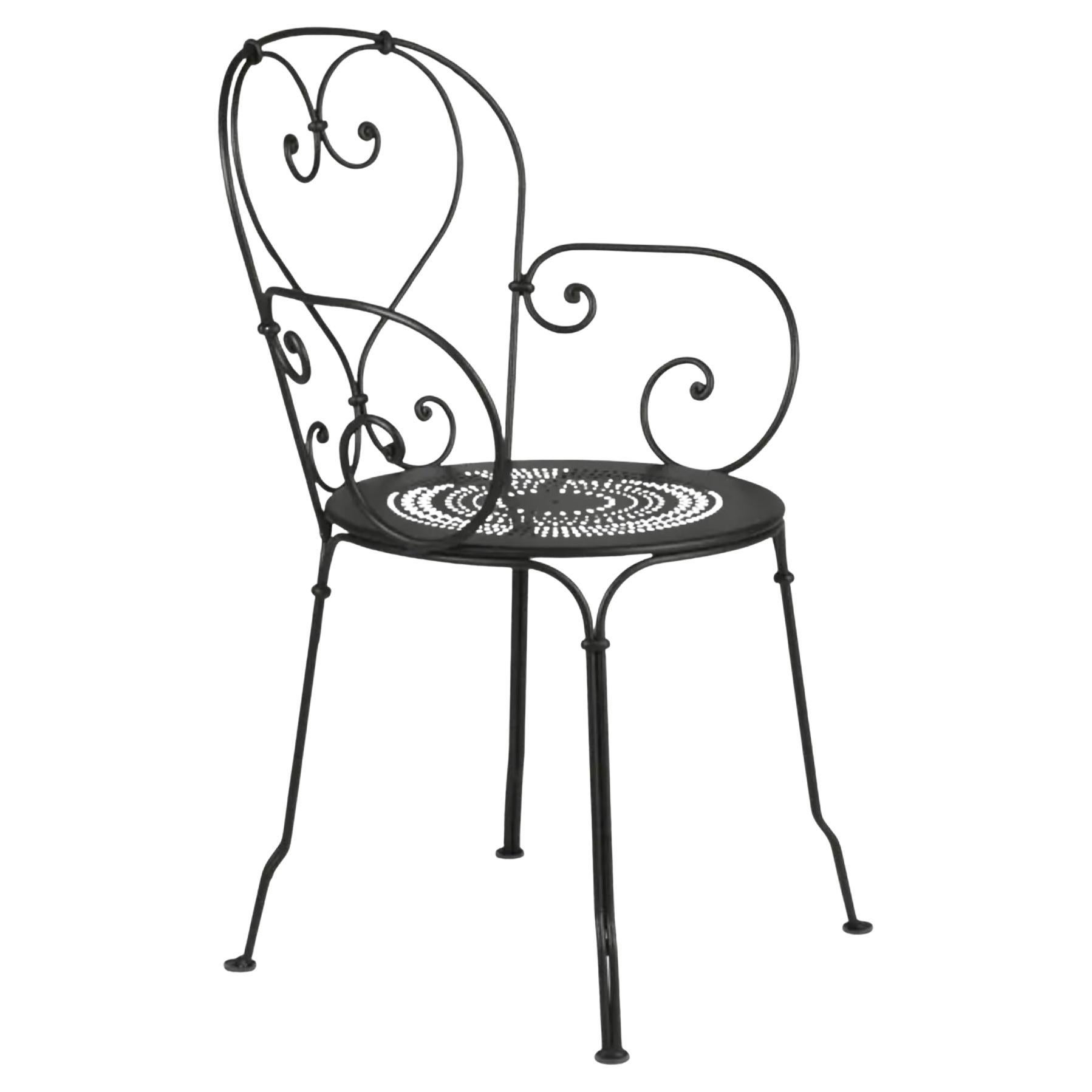 Chair with arms Fermob – 1900 Armchair - Liquorice