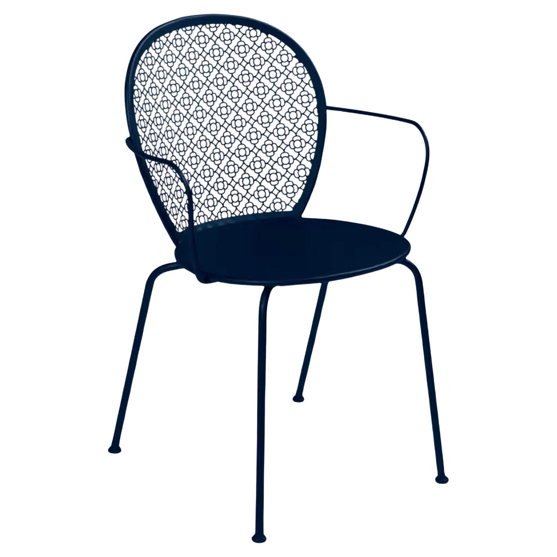 Chair with arms Fermob - Lorette Armchair - Deep blue For Sale