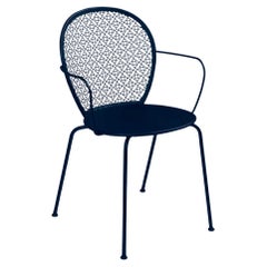 Chaise avec accoudoirs Fermob - Fauteuil Lorette - Bleu foncé