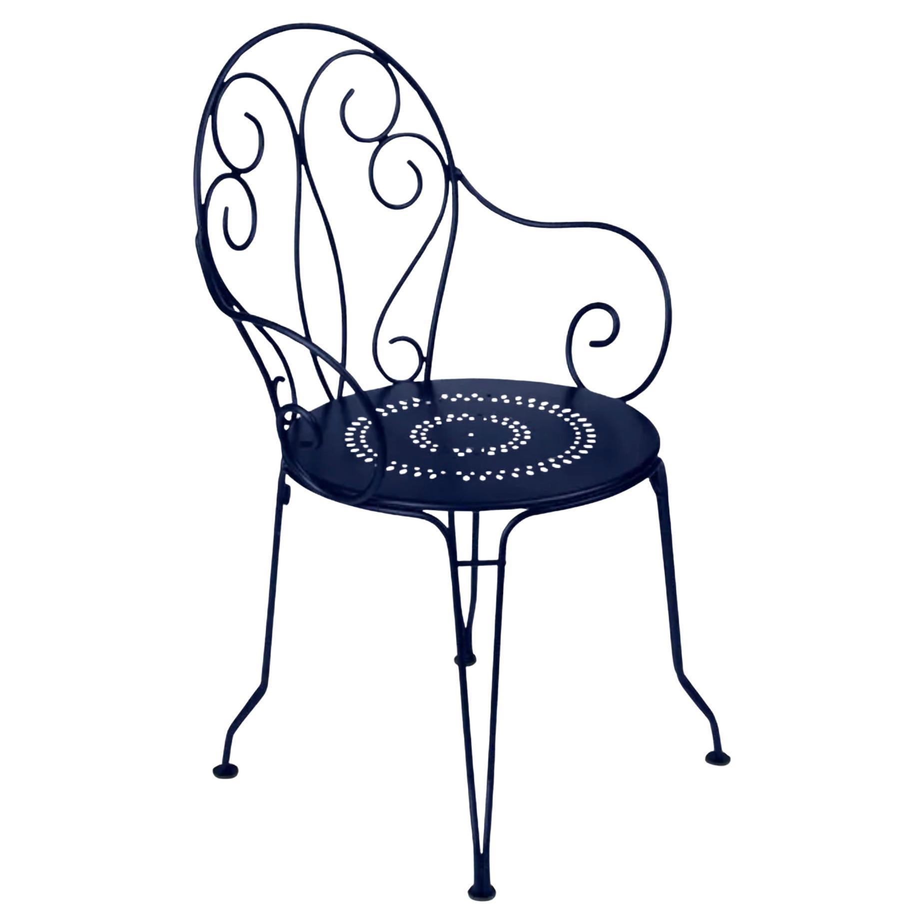 Chair with arms Fermob - Montmartre Armchair - Deep blue For Sale