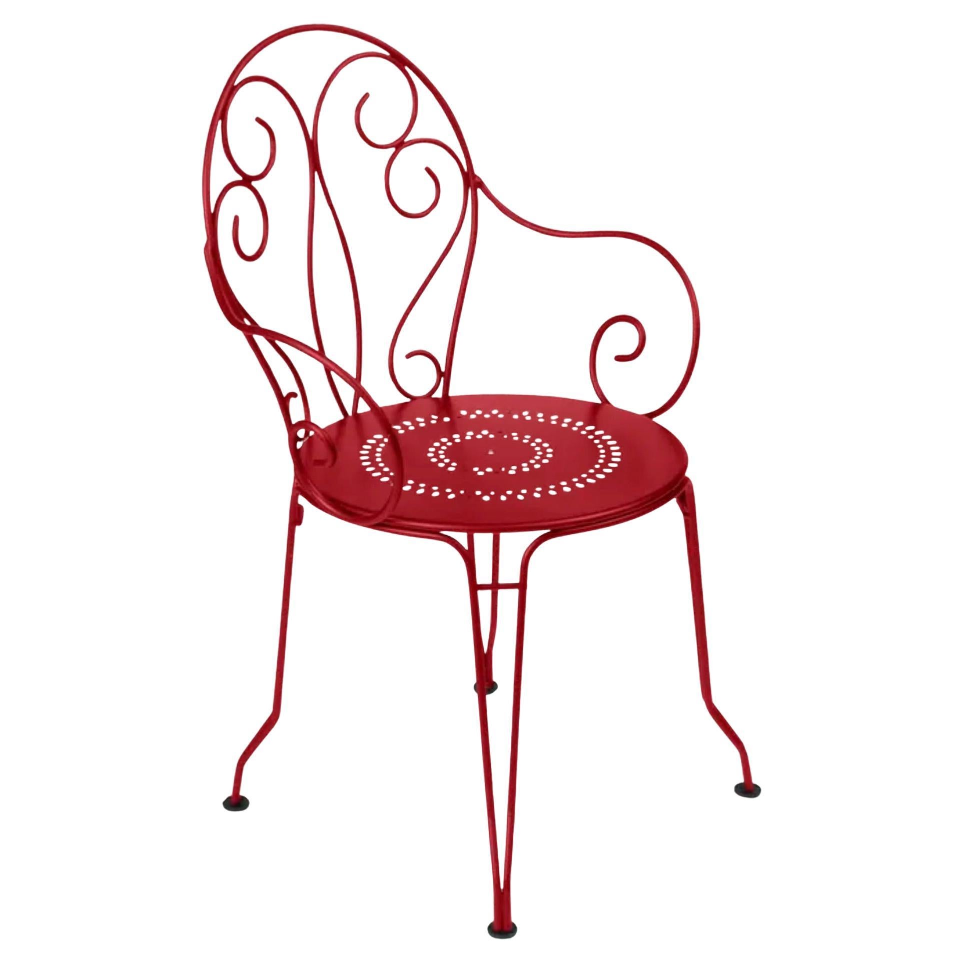 Chair with arms Fermob - Montmartre Armchair - Poppy