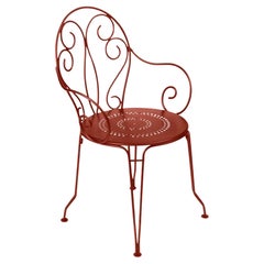 Chair with arms Fermob - Montmartre Armchair - Red Ochre