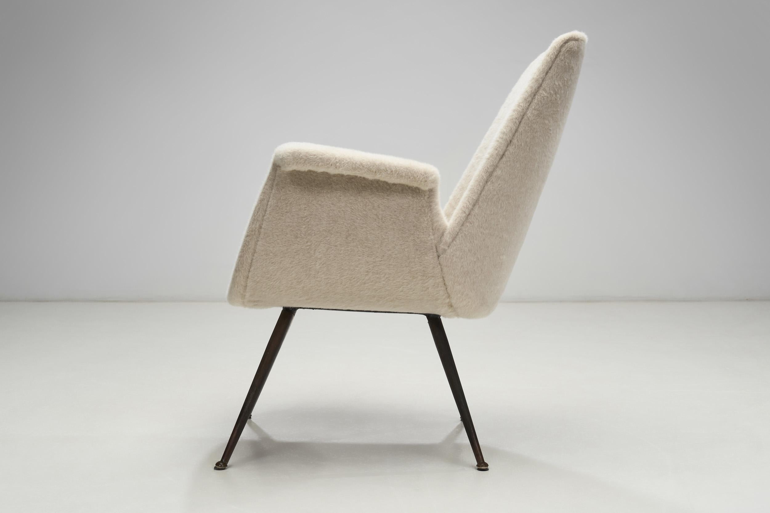 Stuhl mit Beinen aus lackiertem Messing von Gastone Rinaldi (Attr.) für Rima, Italien 1950er Jahre (Mitte des 20. Jahrhunderts) im Angebot