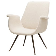 Chair with Lacquered Brass Legs by Gastone Rinaldi (Attr.) for Rima, Italy 1950s