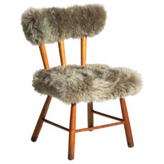 Chair with Lamb Wool, Danish Architect, Attributed to Philip Arctander, 1960s