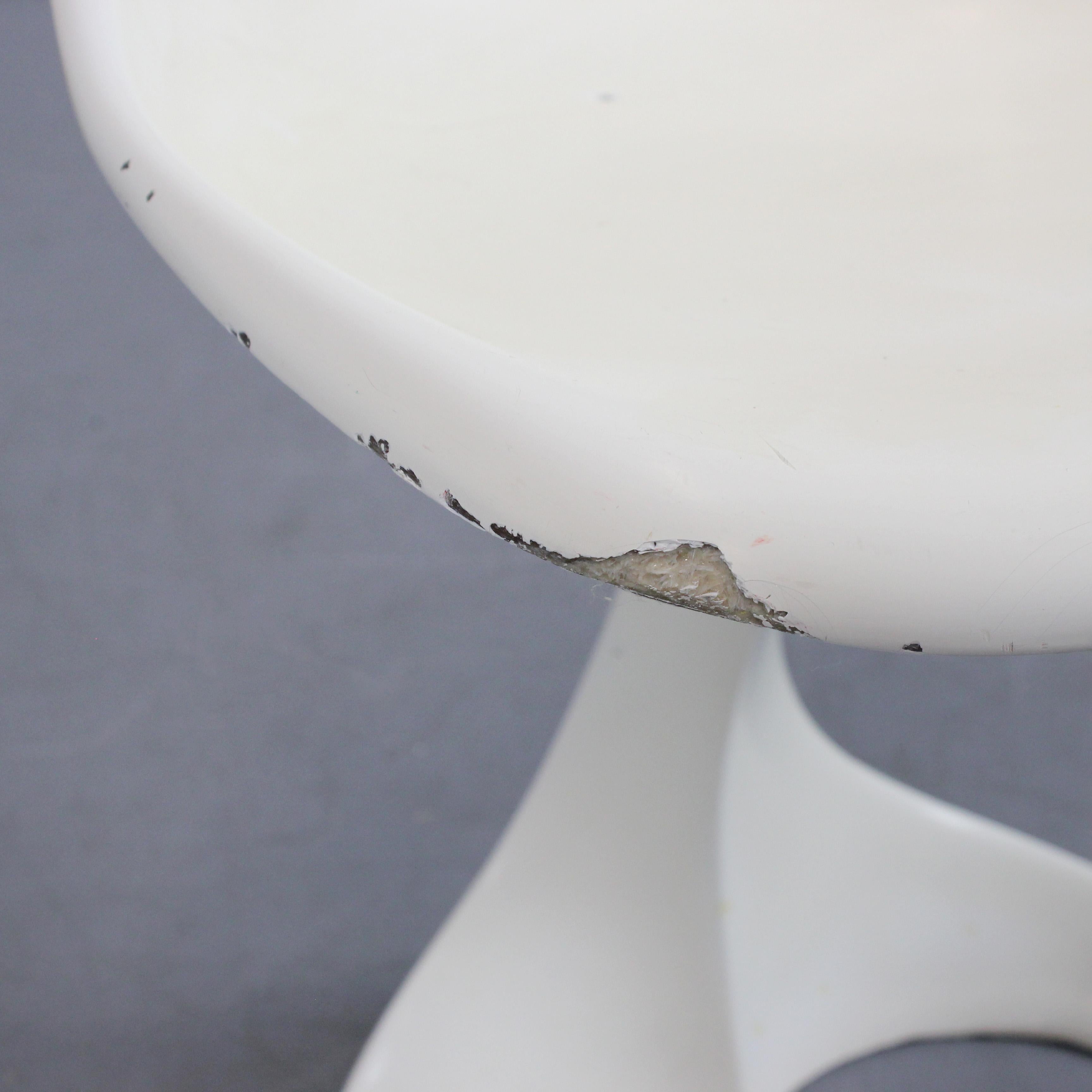 Stuhl mit Gestell aus Stahl und Fiberglas, cremeweiß lackiert - für Felpam - im Angebot 5