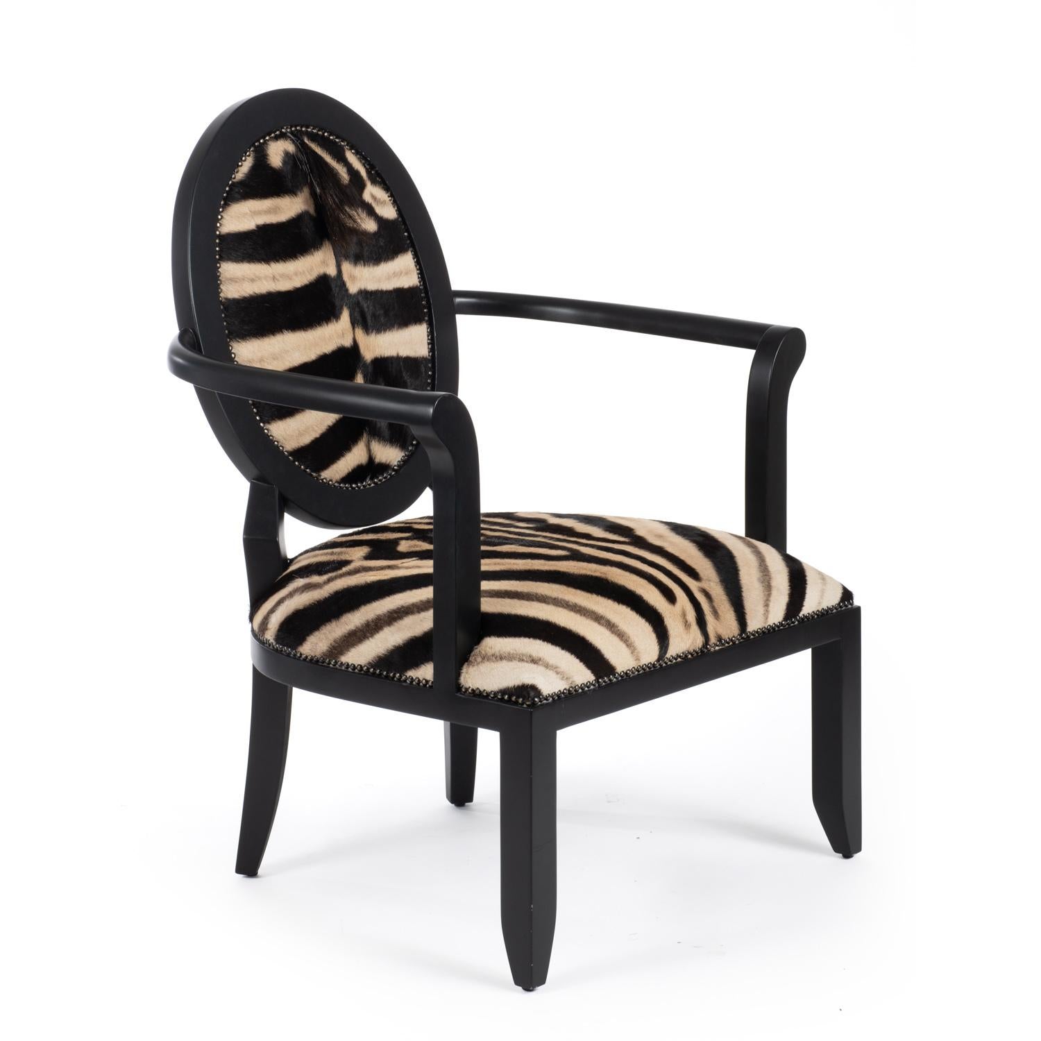 South African Chair, Zebra Hide Manhattan For Sale