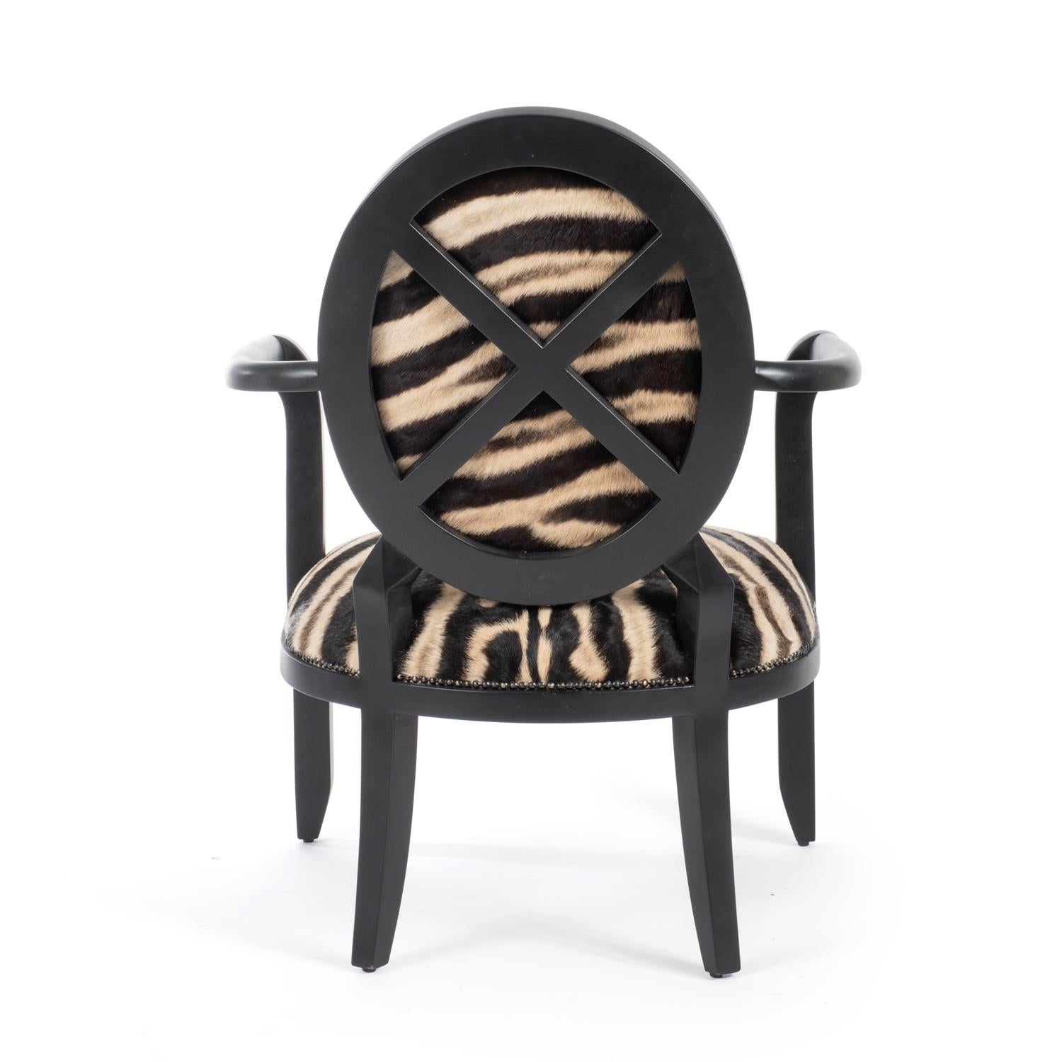 Chair, Zebra Hide Manhattan In New Condition For Sale In New York, NY