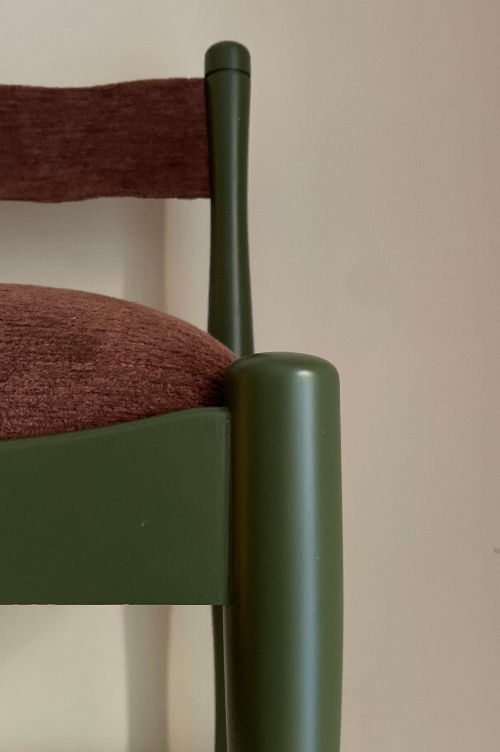 Italian Chairs 620 by Silvio Coppola for Bernini Green - Clématite For Sale