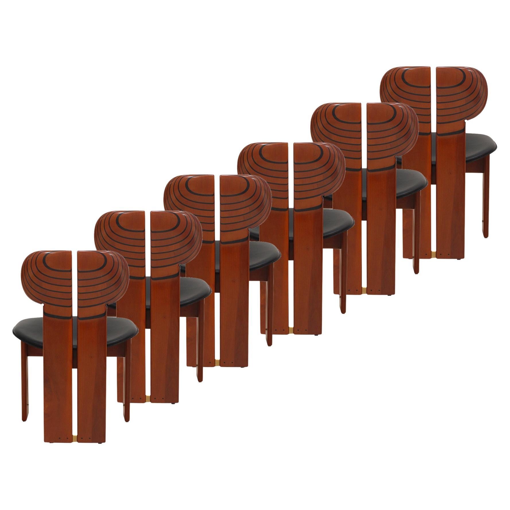 Sillas de comedor italianas Africa Diseñadas por Afra & Tobia Scarpa Para Maxalto, años 70