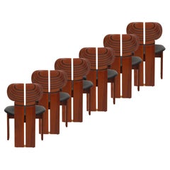 Sillas de comedor italianas Africa Diseñadas por Afra & Tobia Scarpa Para Maxalto, años 70