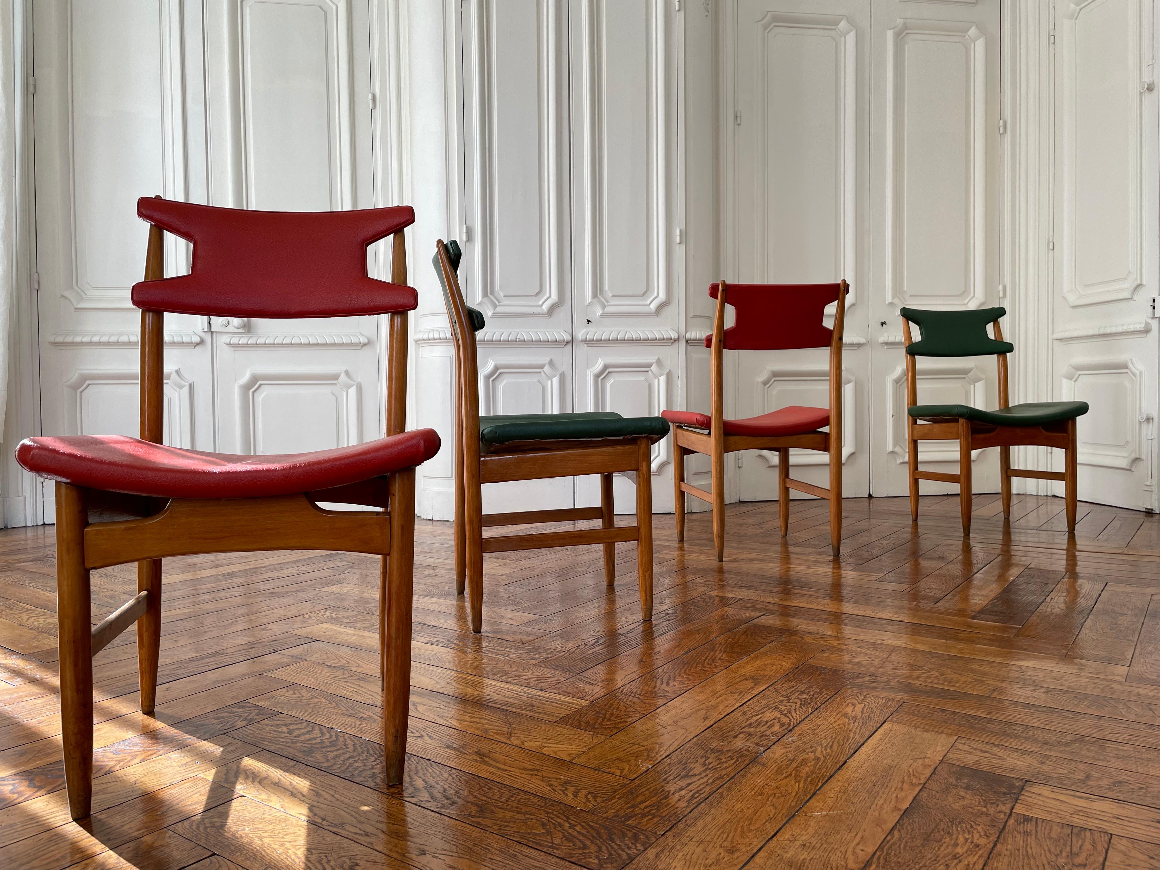 Sessel und Sessel Italienisches Design aus dem Jahr 1950 im Stil von Gio Ponti im Angebot 1