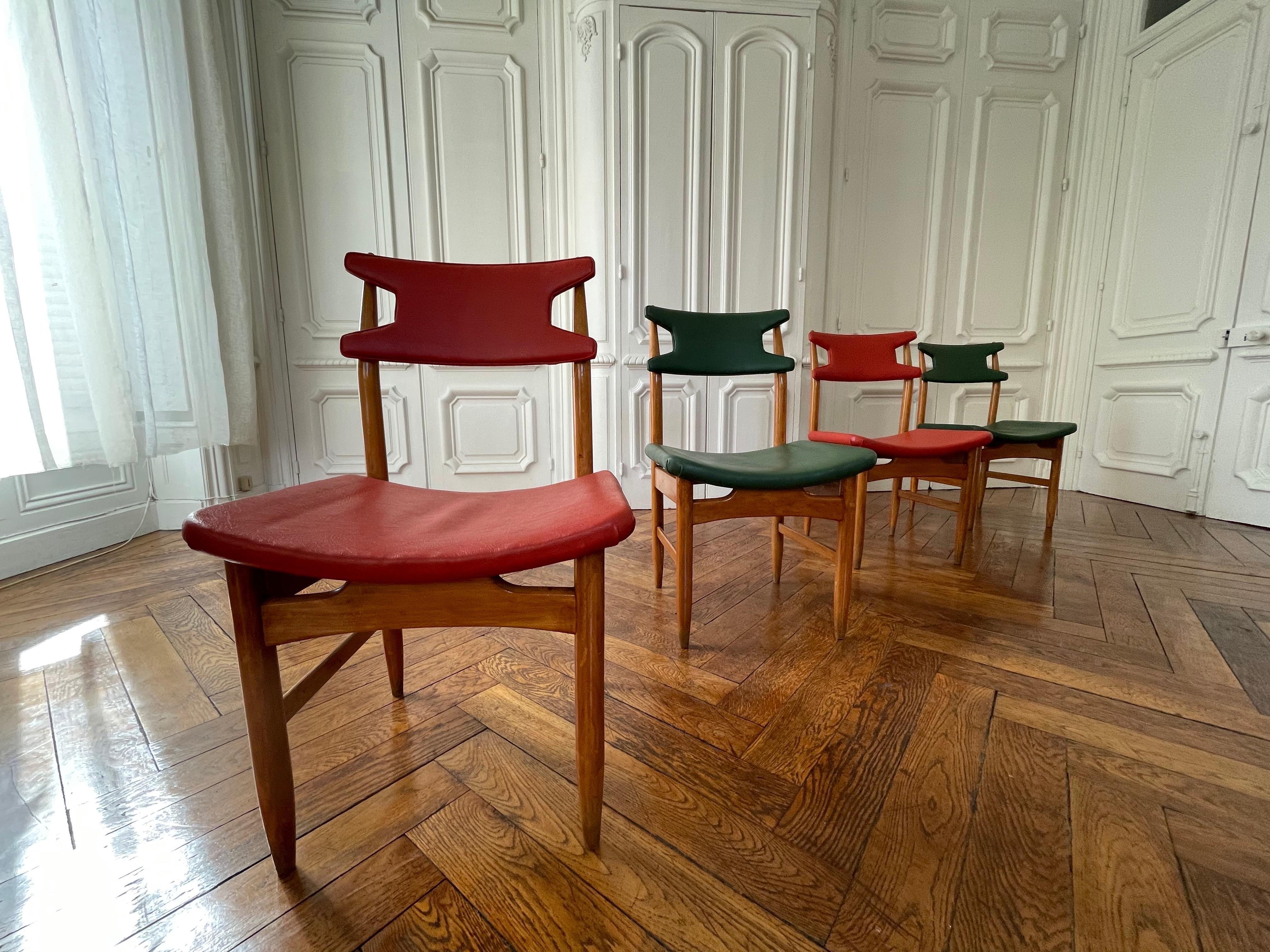 Chairs and Armchairs Italian Design from 1950 in the Style of Gio Ponti For Sale 3
