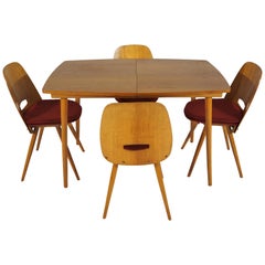 Chairs and Table from Tatra Nábytok, 1960s, Set of 5
