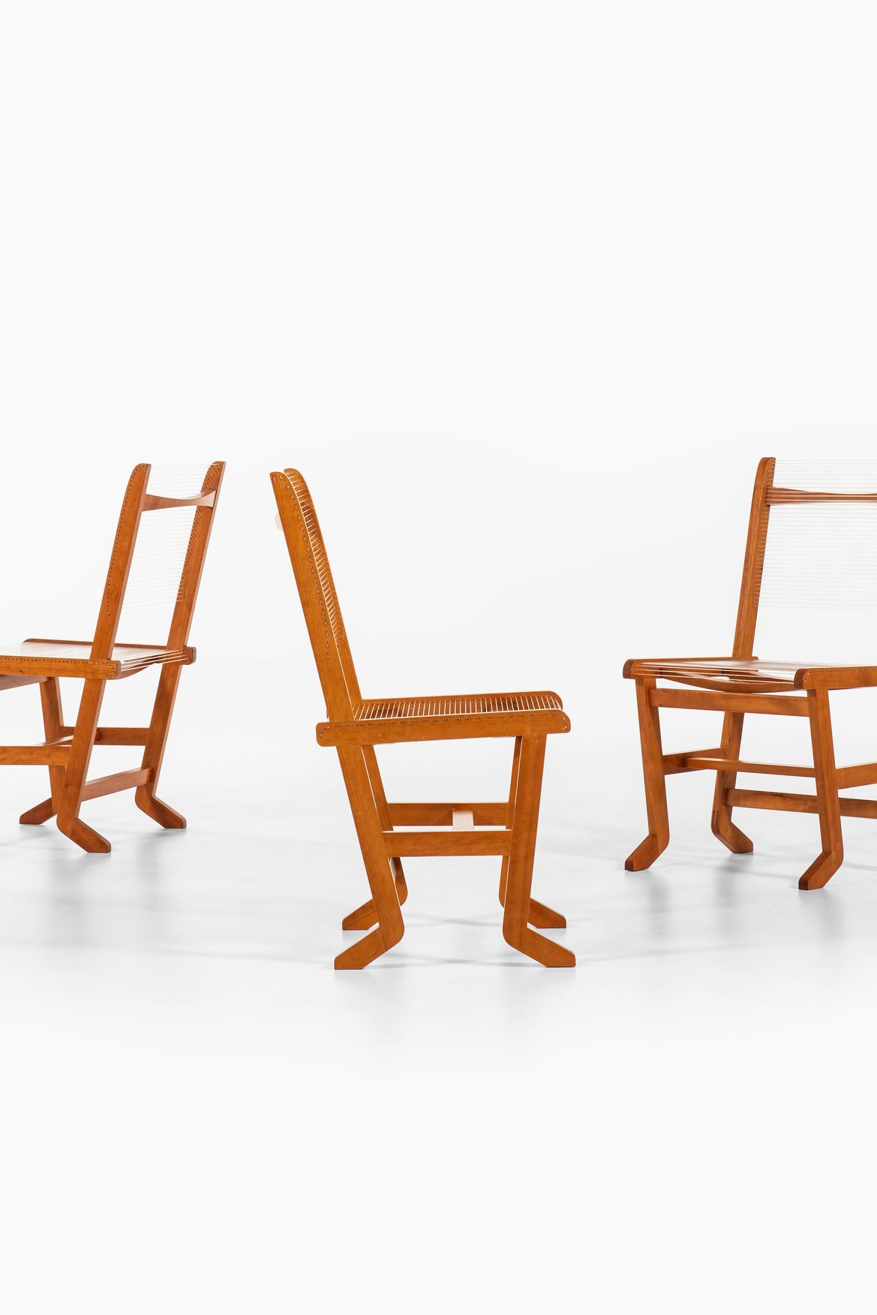 Unique chairs attributed to Helge Vestergaard-Jensen. Produced by cabinetmaker Thysen Nielsen in Denmark.