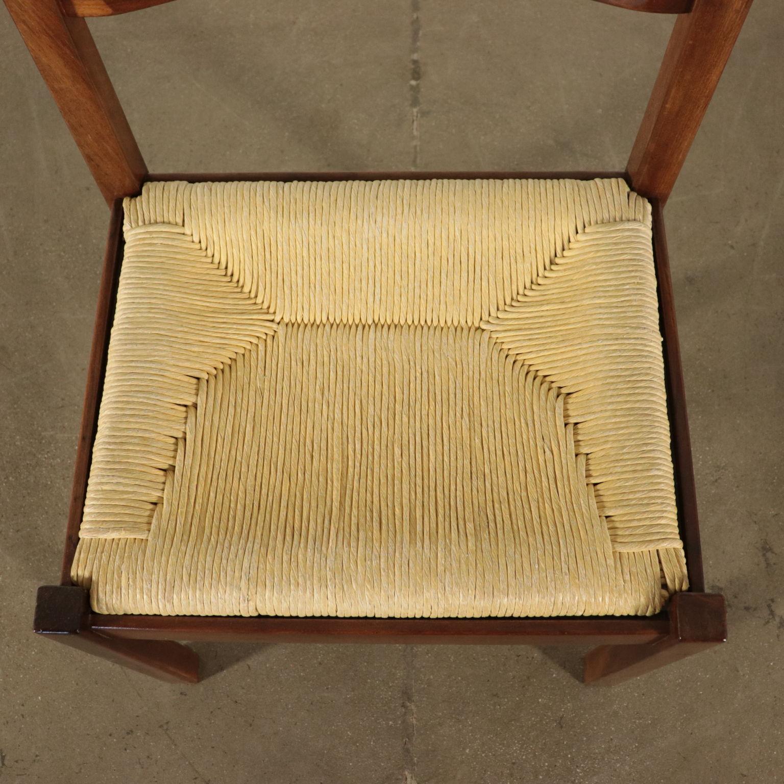 Chairs, Beech and Straw, 1970s G. Michelucci, Poltronova 1