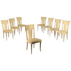 Chairs Beech Springs and Leatherette, Italy, 1950s