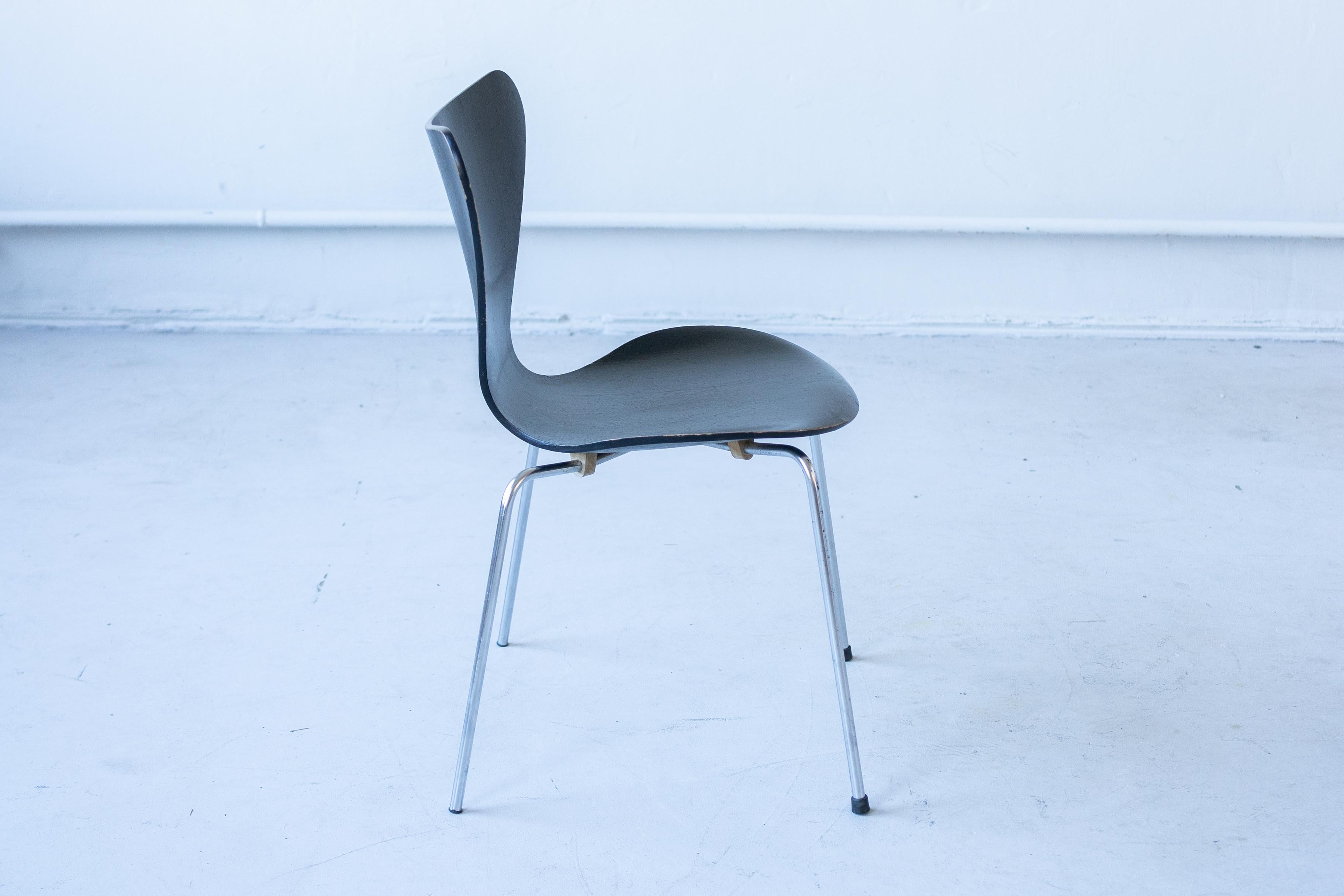Acier Chaises d'Arne Jacobsen série 7 pour Fritz Hansen , ensemble de 6 chaises en vente