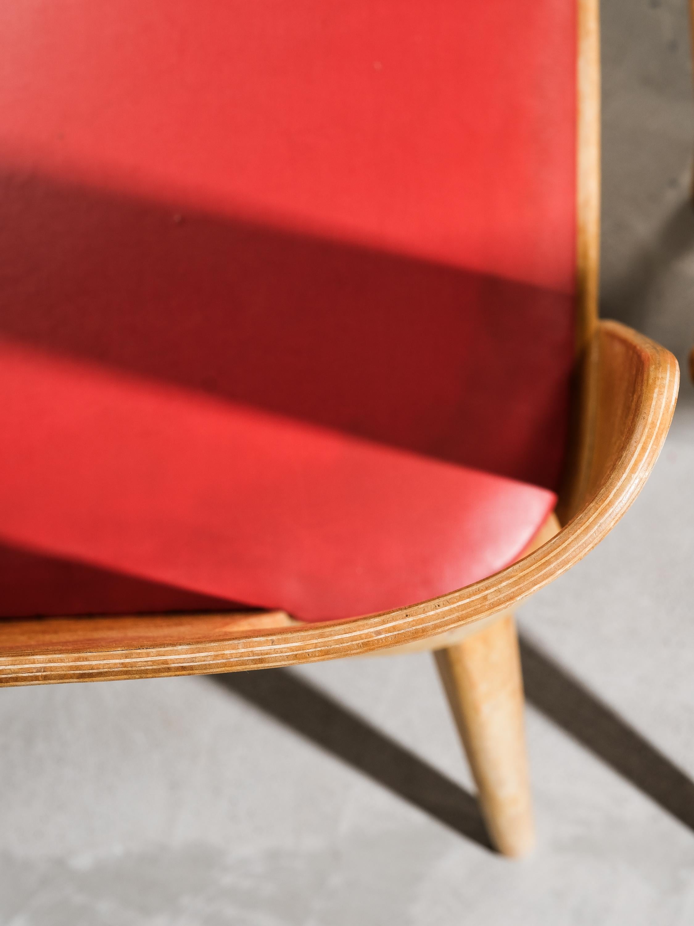 Stühle von Axel Larsson für Bodafors, 4er-Set, 1950er-Set, Stühle (Kunstleder) im Angebot