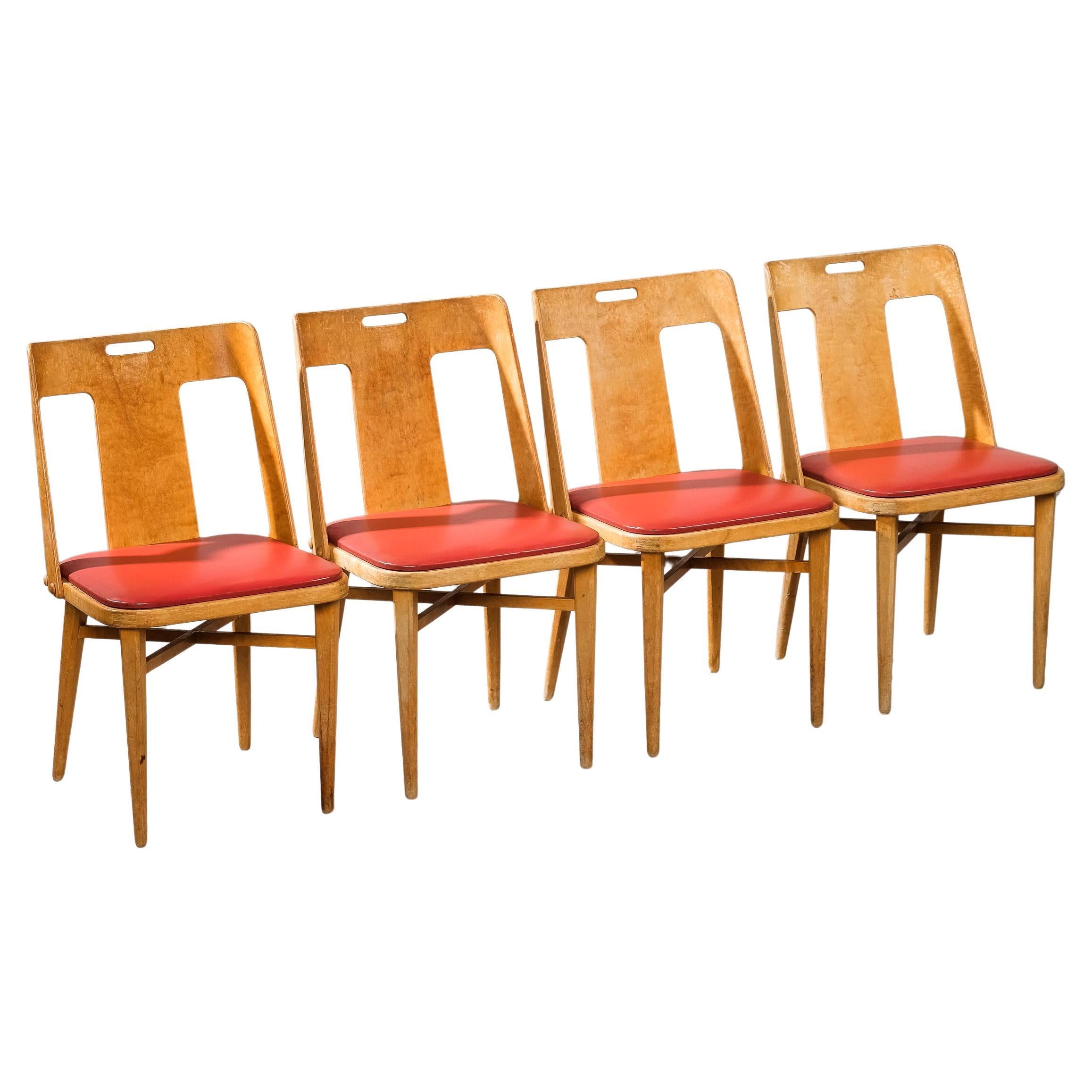 Chairs by Axel Larsson for Bodafors, 1950s, Set of 4