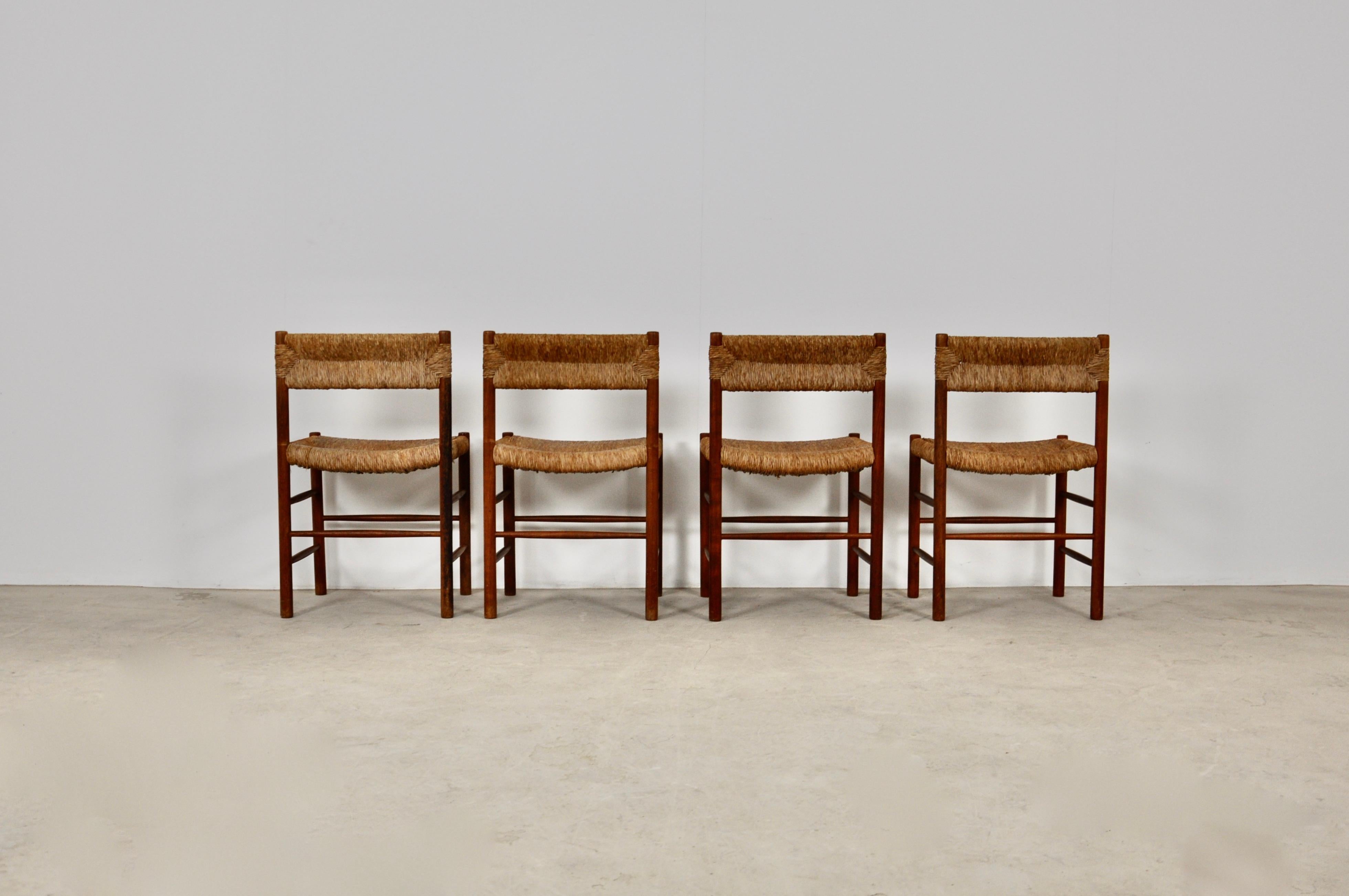 French Chairs by Charlotte Perriand & Dordogne for Sentou, 1950s