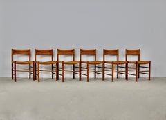 Chaises de Charlotte Perriand & Dordogne pour Sentou:: années 1950 Set 6