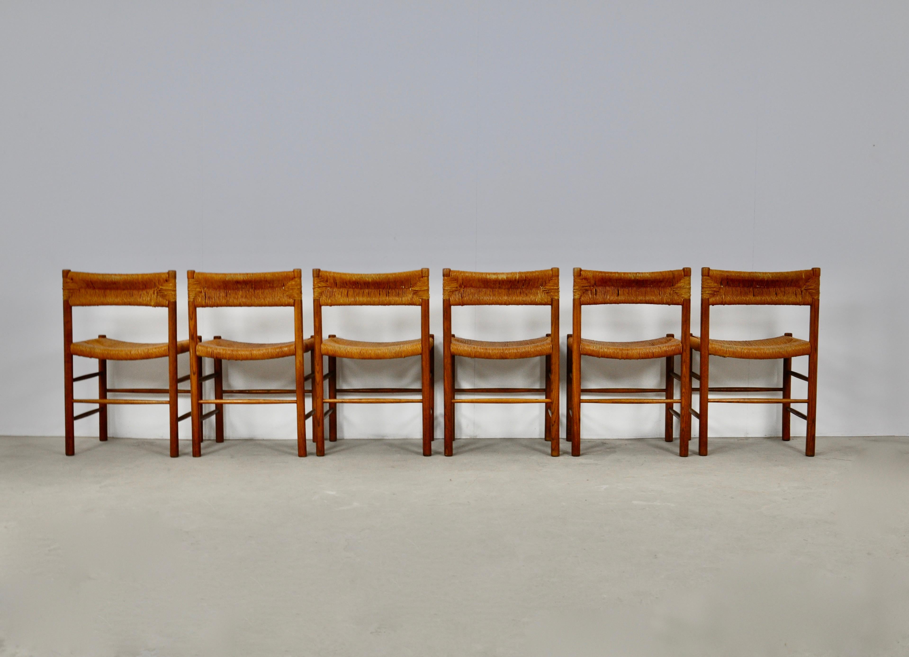 Rope Chairs by Charlotte Perriand & Dordogne for Sentou, 1950s Set 6