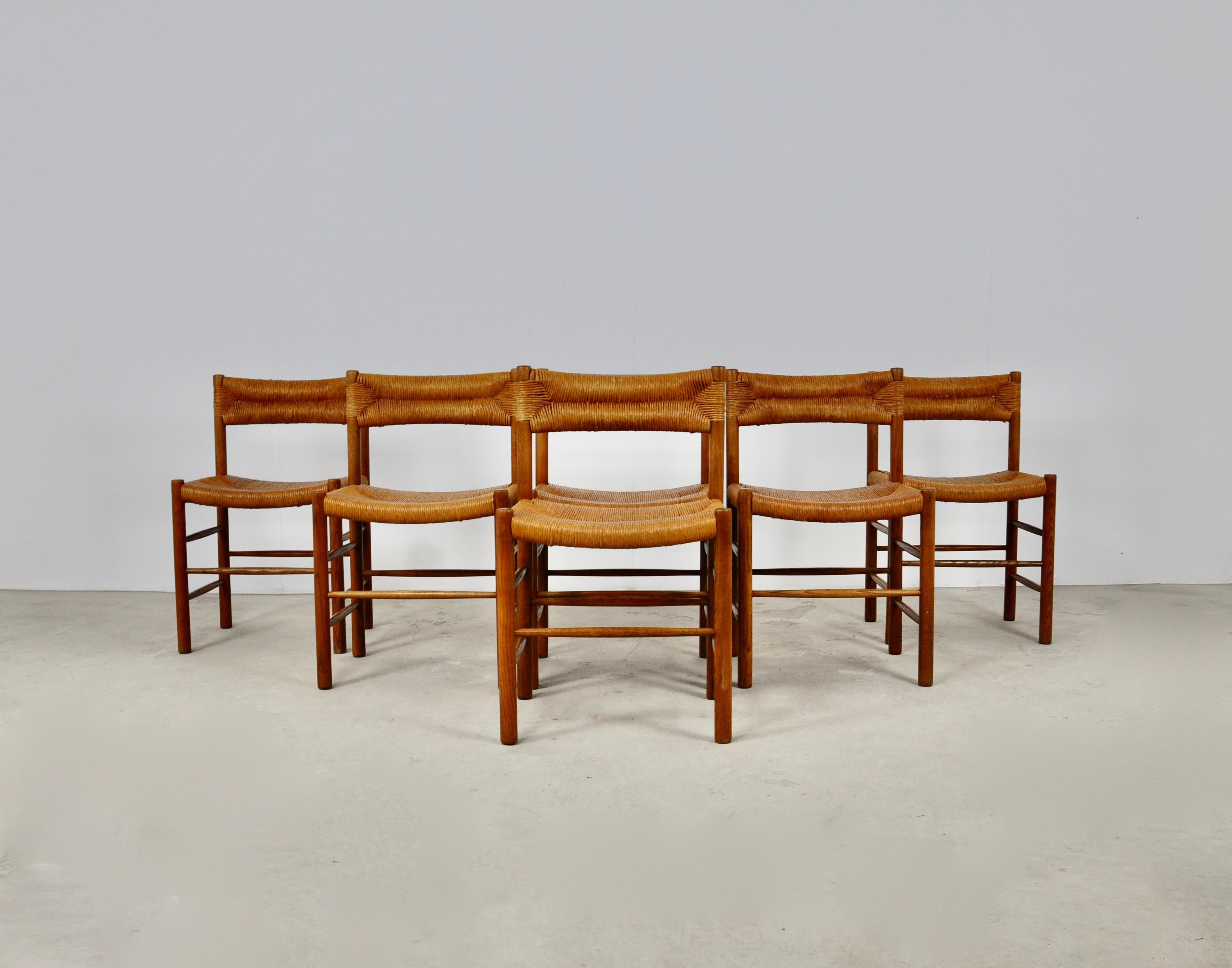 Chairs by Charlotte Perriand & Dordogne for Sentou, 1950s Set 6 2