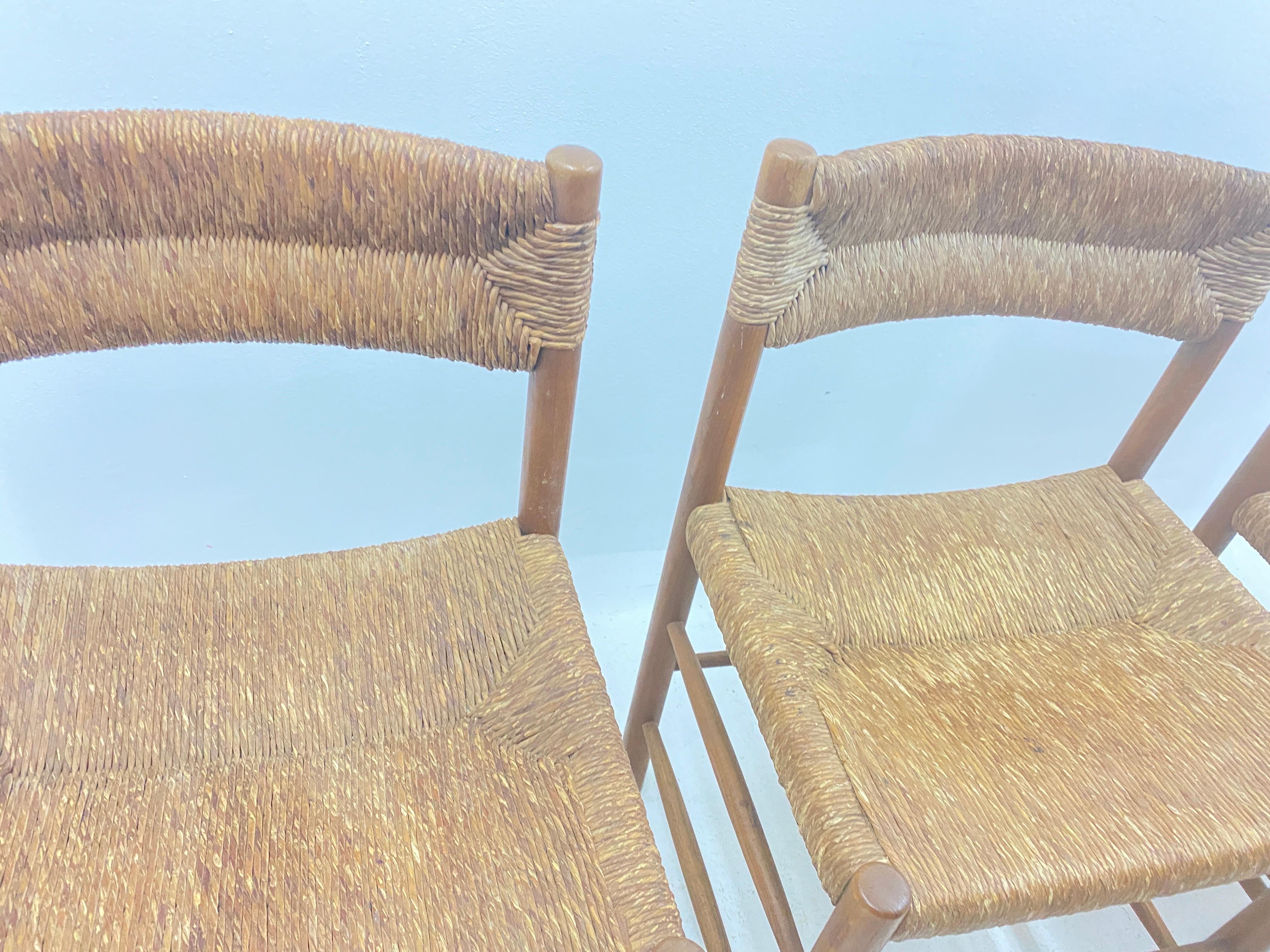 Chairs by Charlotte Perriand Dordogne Model Robert Santou France Set of 6 3
