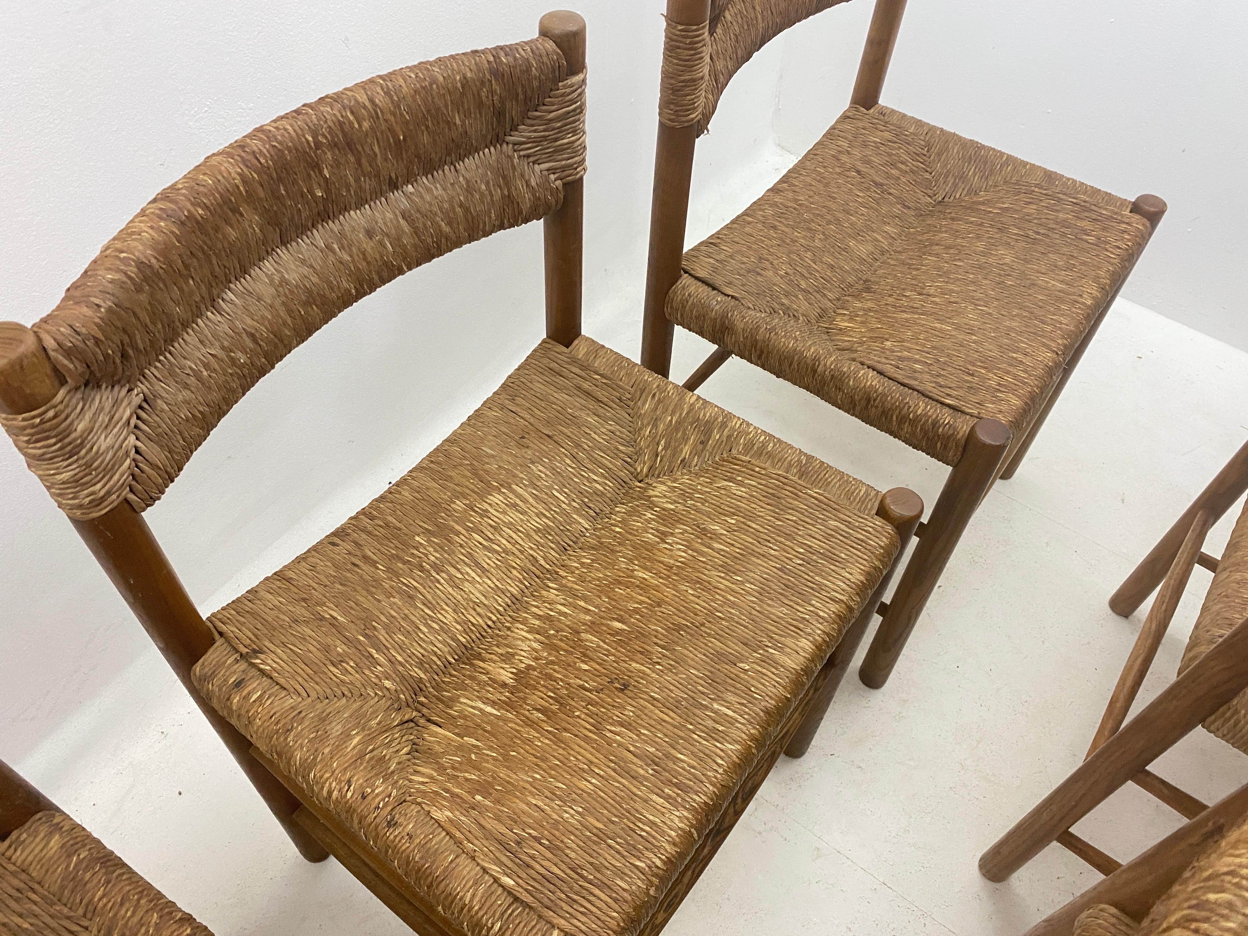 Chairs by Charlotte Perriand Dordogne Model Robert Santou France Set of 6 7