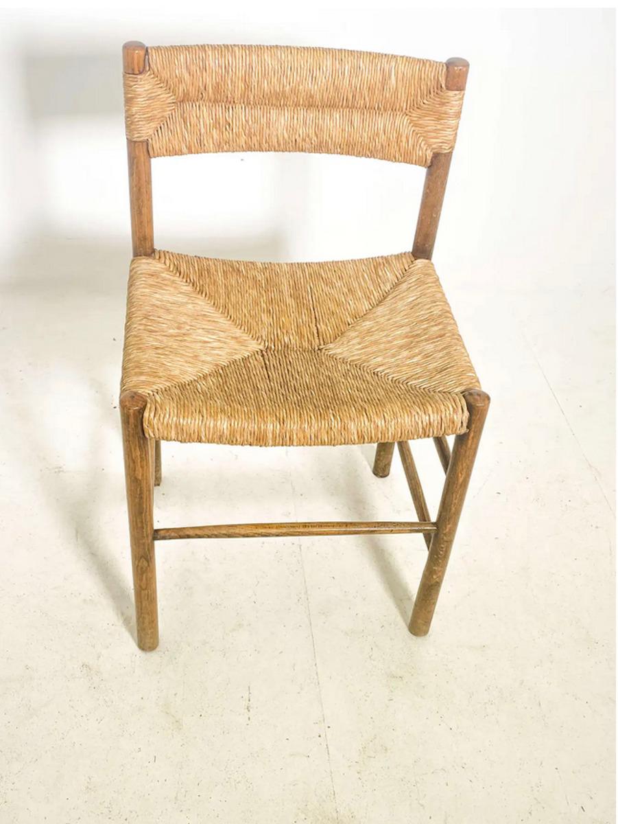 Mid-Century Modern Chairs by Charlotte Perriand Dordogne Model Robert Santou France, Set of 6
