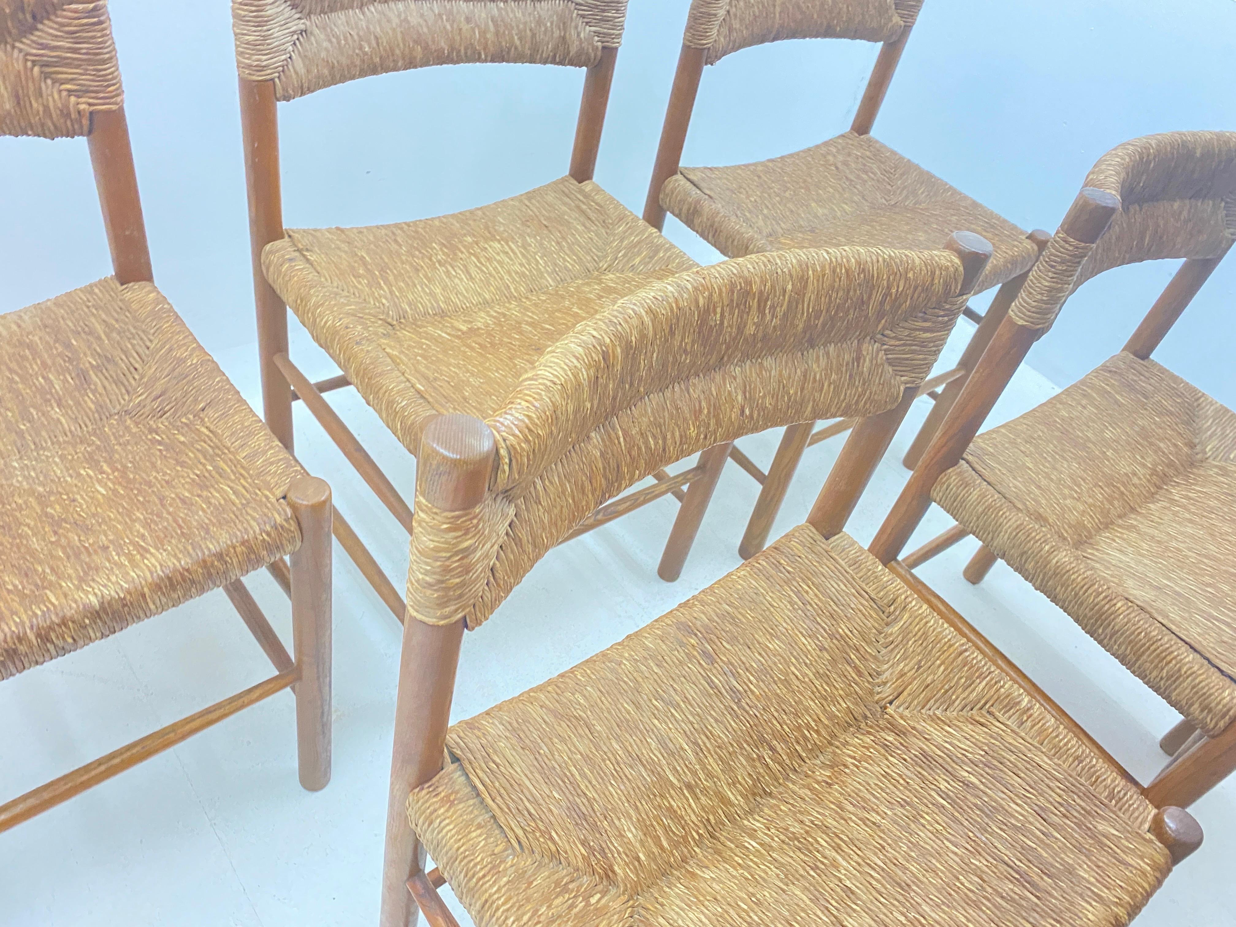 Chairs by Charlotte Perriand Dordogne Model Robert Santou France Set of 6 2
