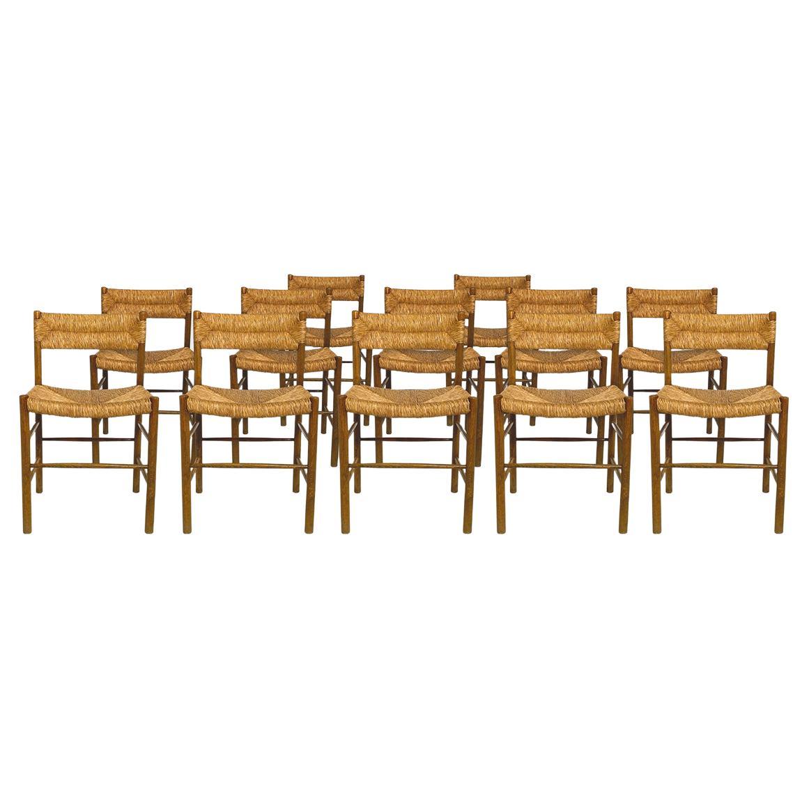 Chairs by Charlotte Perriand Dordogne,  Robert Santou, Set of 12
