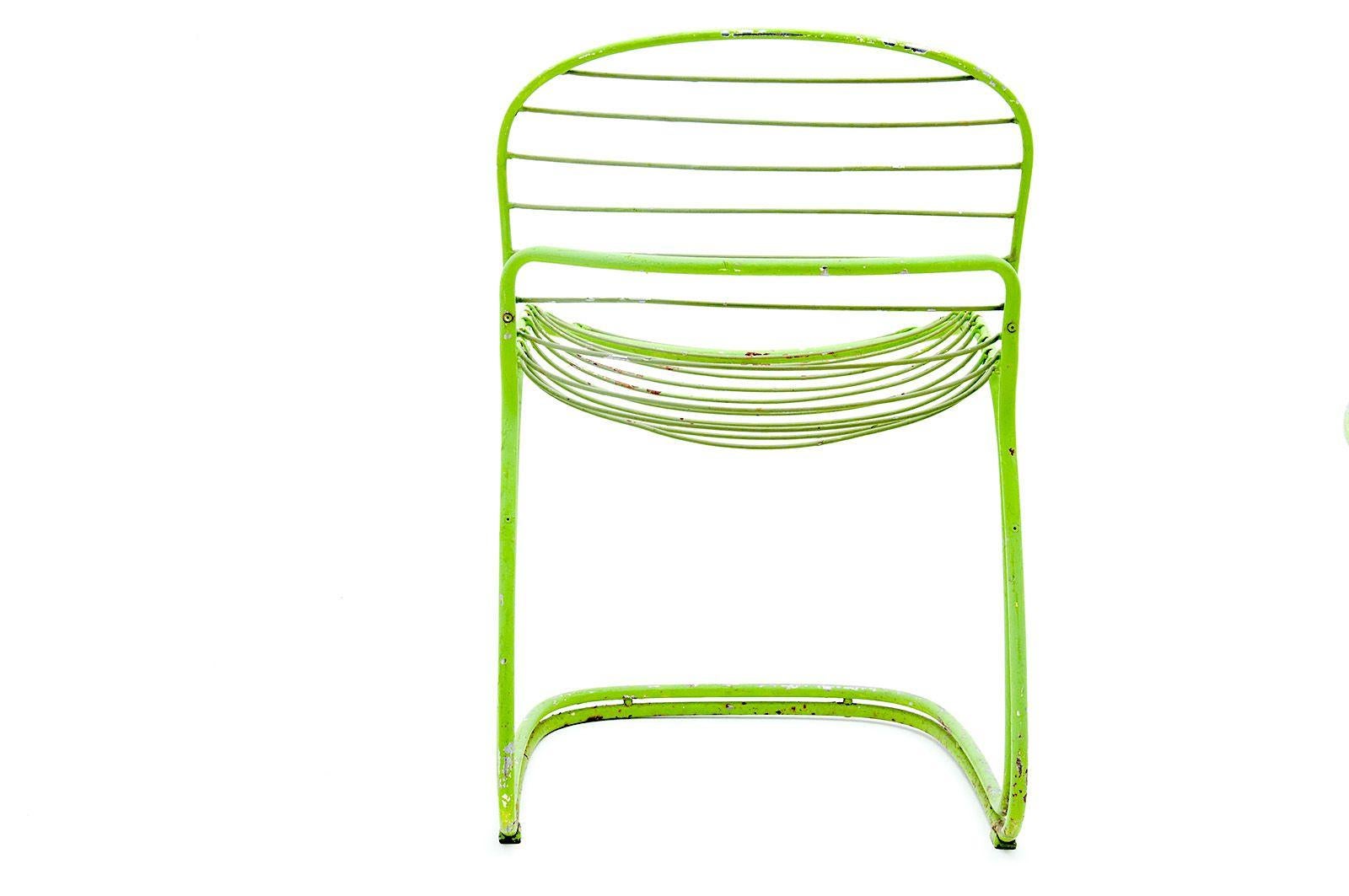 Chairs by Gastone Rinaldi, for RIMA, in Chromed Green Painted Metal, Italy, 1960 In Fair Condition In Auribeau sur Siagne, FR