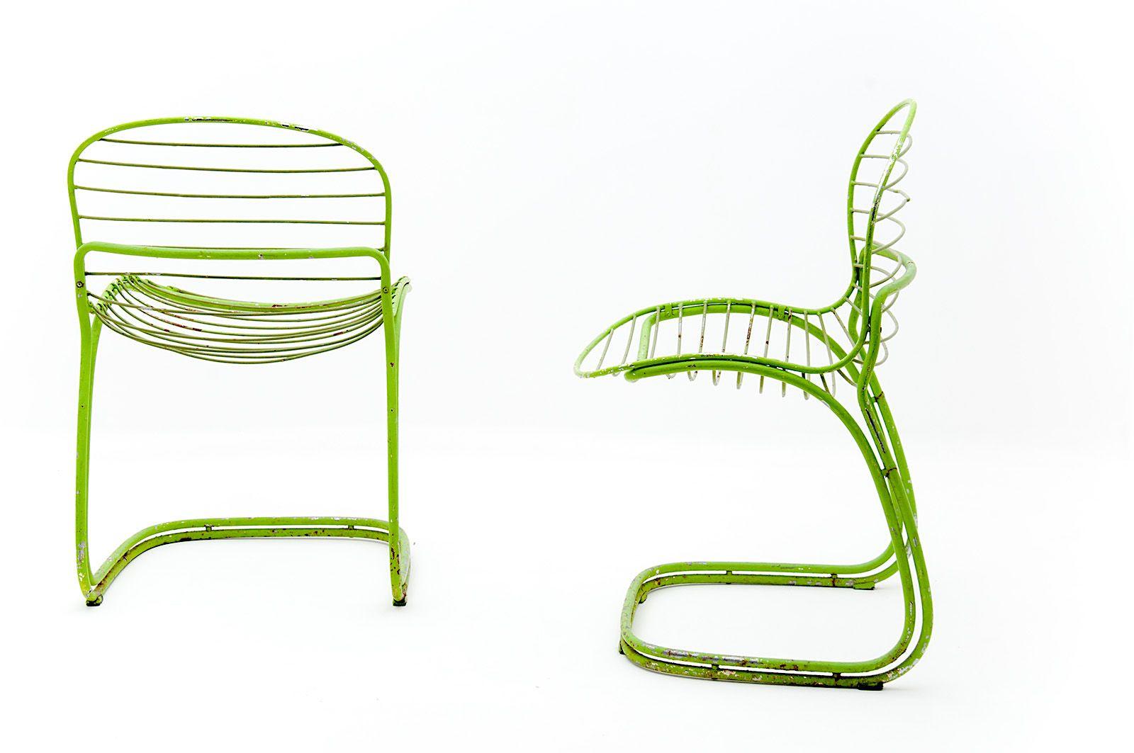 Chairs by Gastone Rinaldi, for RIMA, in Chromed Green Painted Metal, Italy, 1960 2