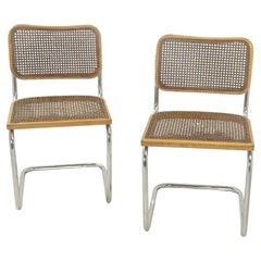 Chairs by Marcel Breuer, Cesca Model, Brown Color, Italy Circa 1990, Set of 2