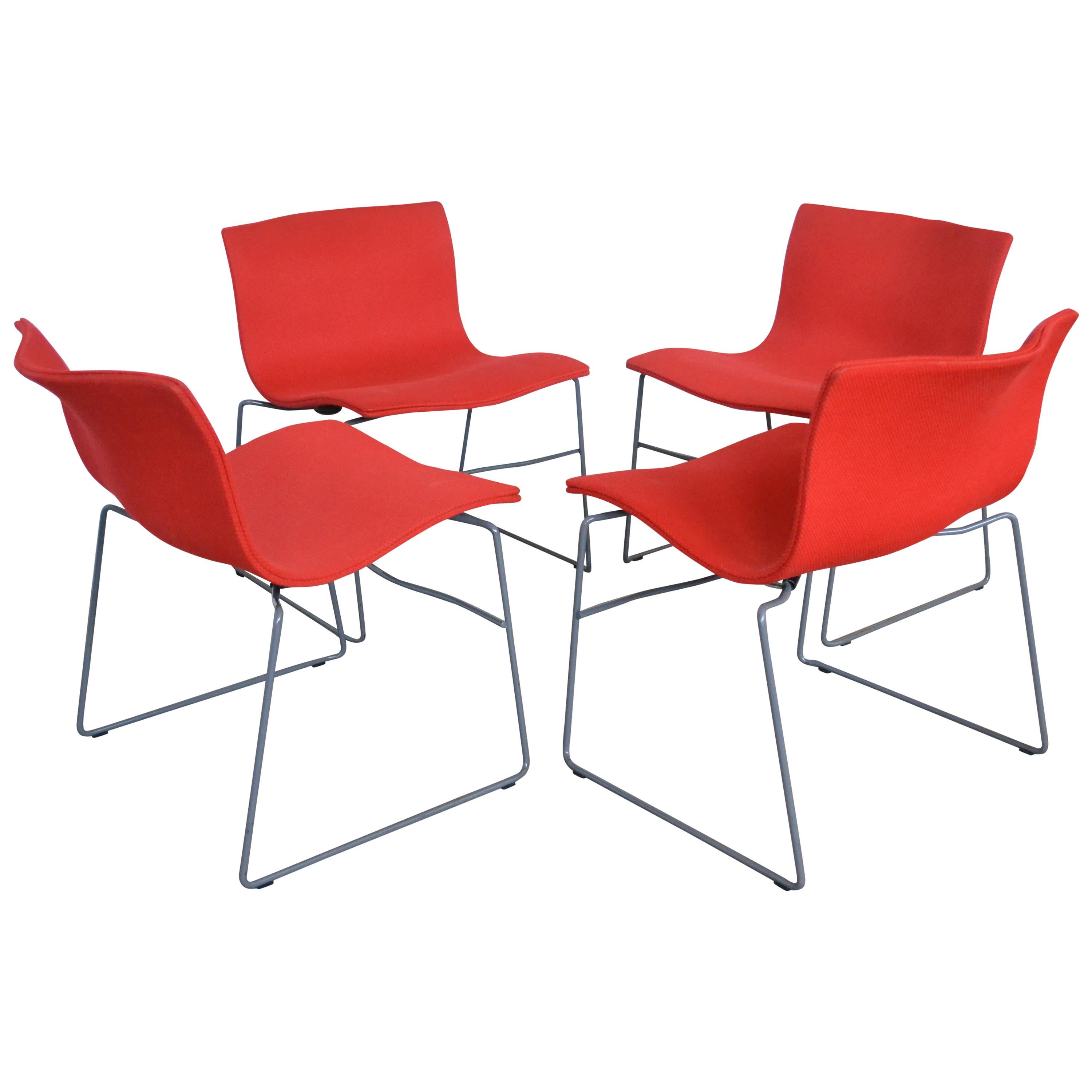 Chairs by Massimo and Lella Vignelli for Knoll, 1980s, Set of Four For