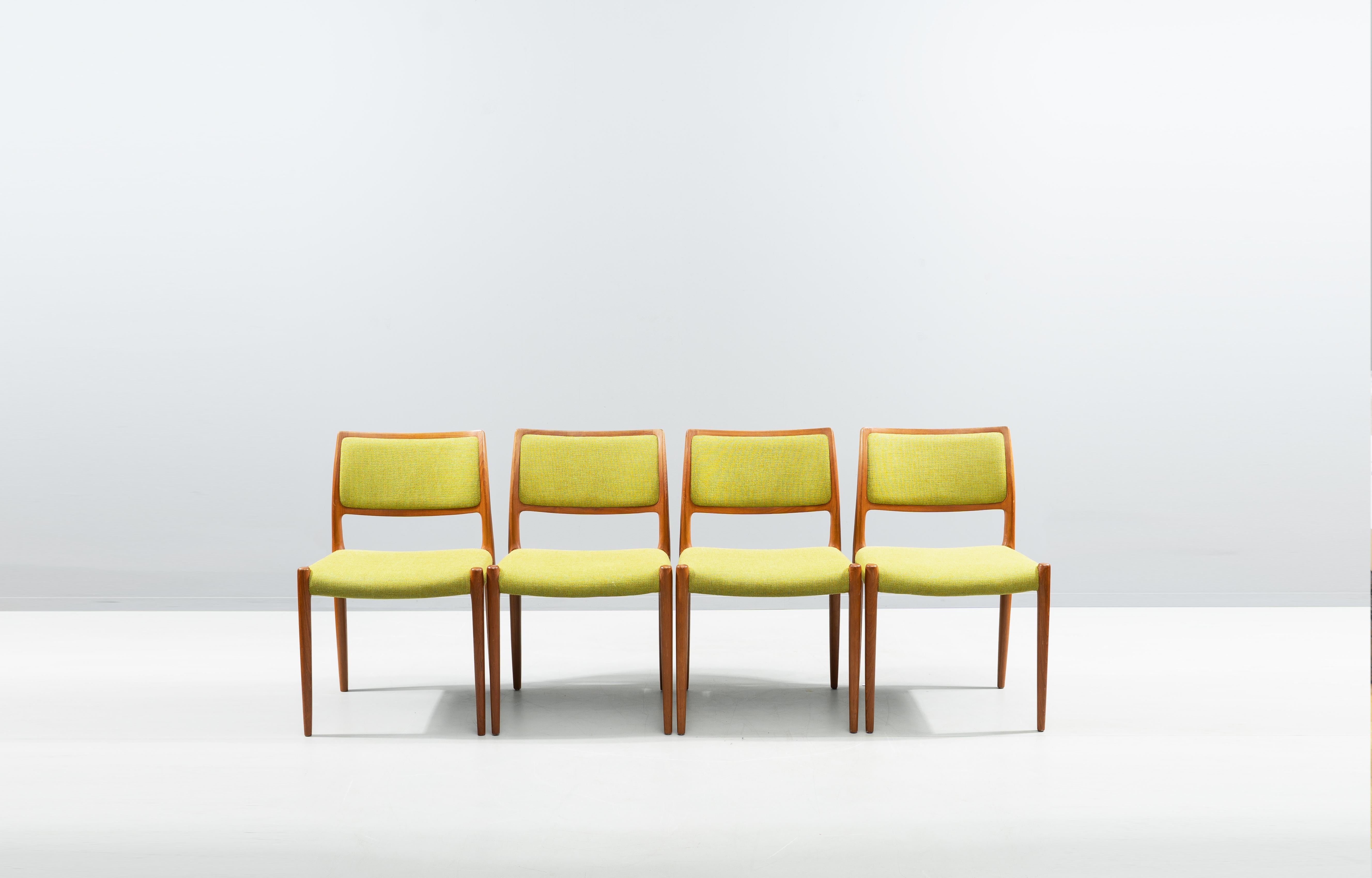 Hand-Crafted Chairs by Niels O. Moller Model Nr. 80 in Teak