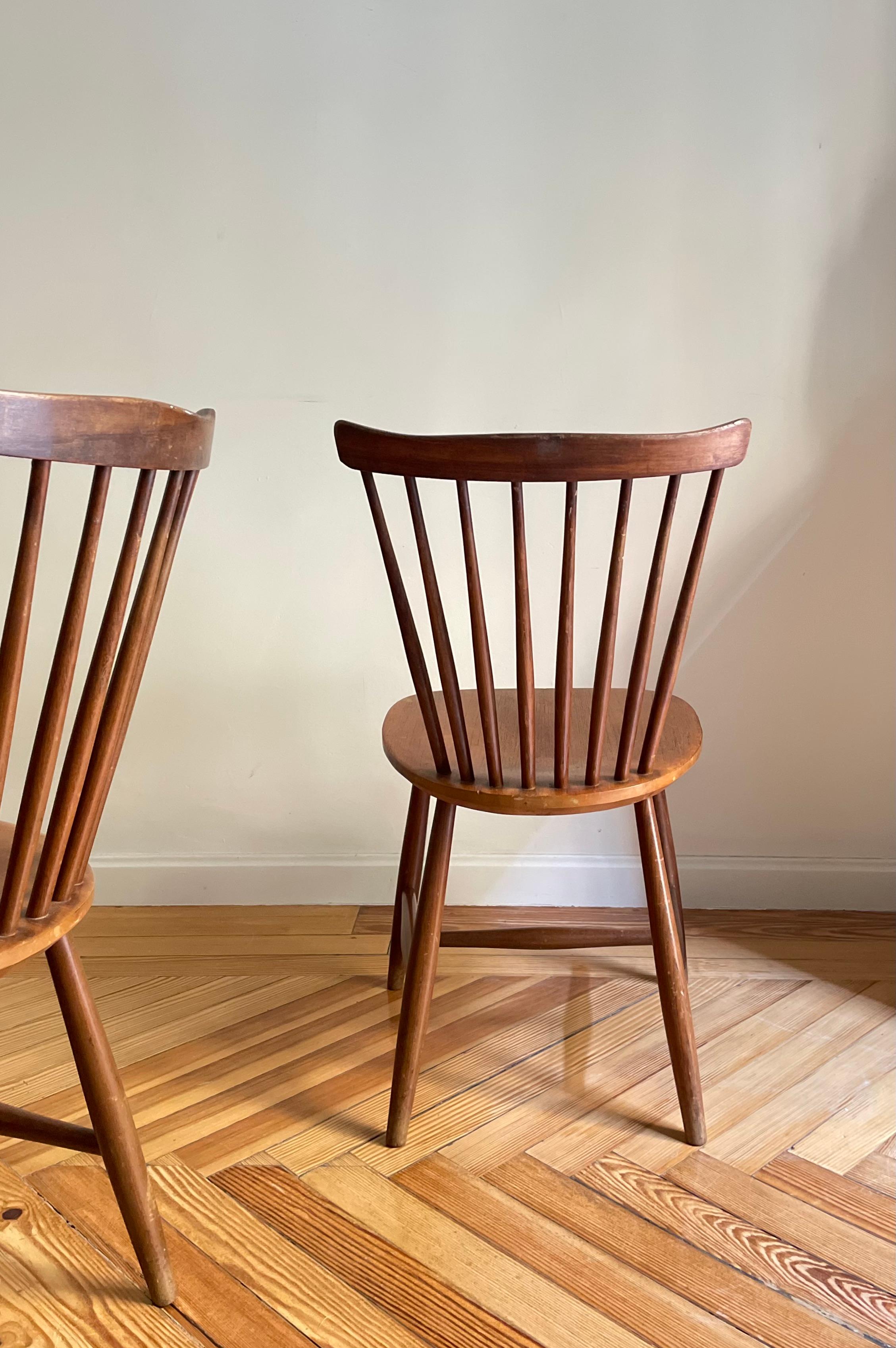 Wood Chairs by Yngve Ekstrom for Pastoe For Sale