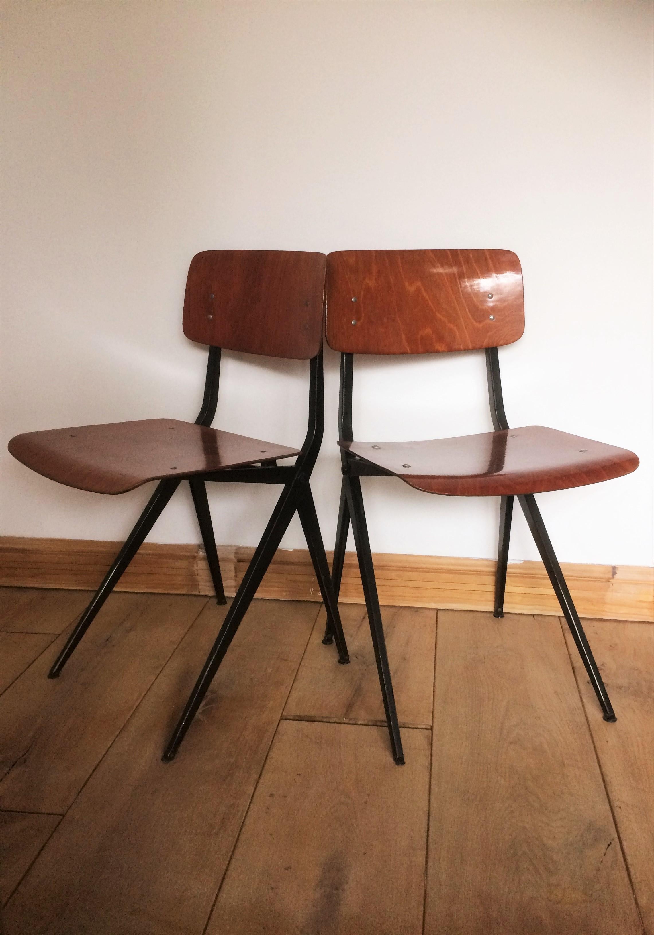 Steel 20th Century Industrial Pagwood Chairs by Ynske Kooistra for Marko, Set of 4
