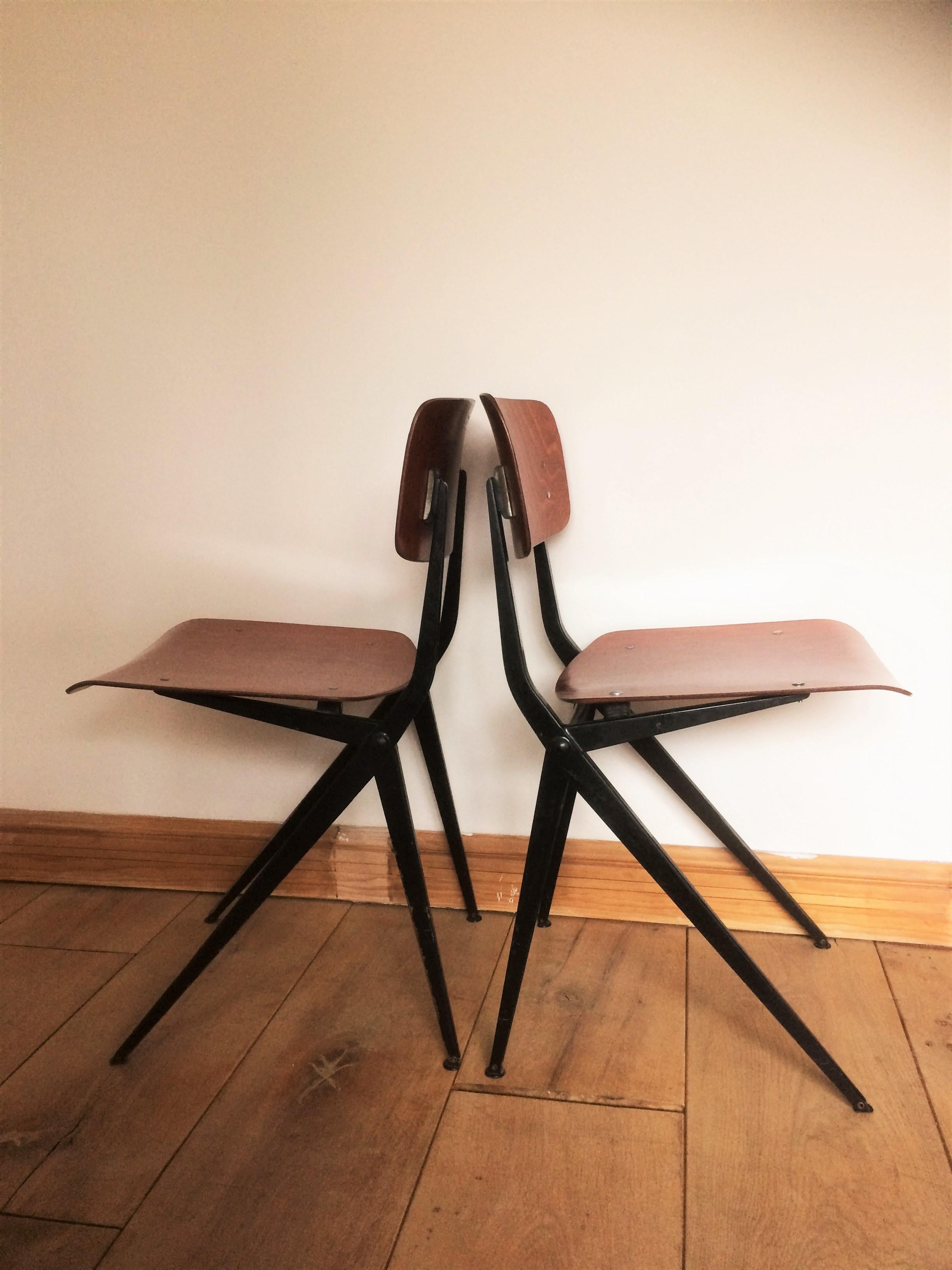 20th Century Industrial Pagwood Chairs by Ynske Kooistra for Marko, Set of 4 2