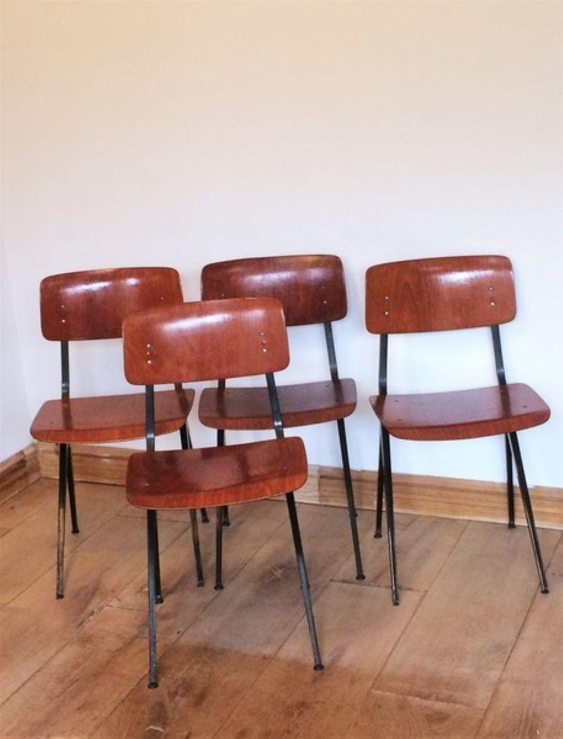 20th Century Industrial Pagwood Chairs by Ynske Kooistra for Marko, Set of 4 3