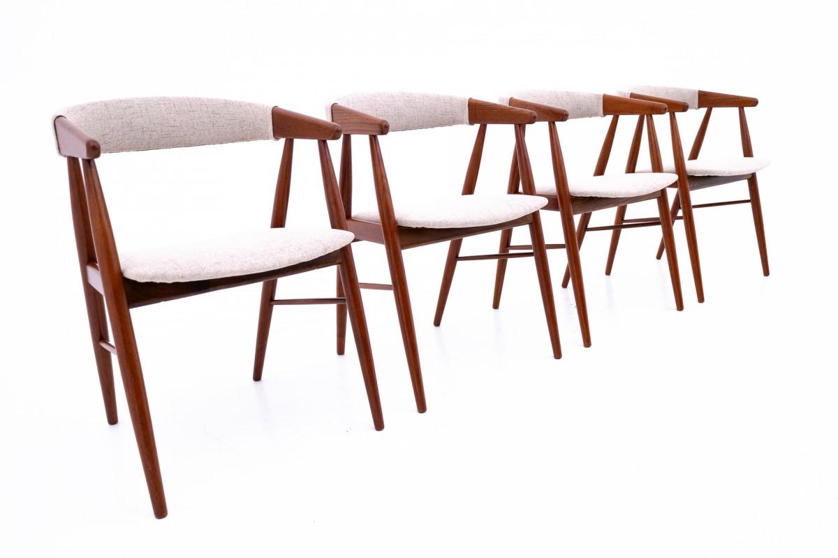Danish Chairs designed by Ejner Larsen & Aksel Bender Madsen, Denmark, 1960s. After ren For Sale