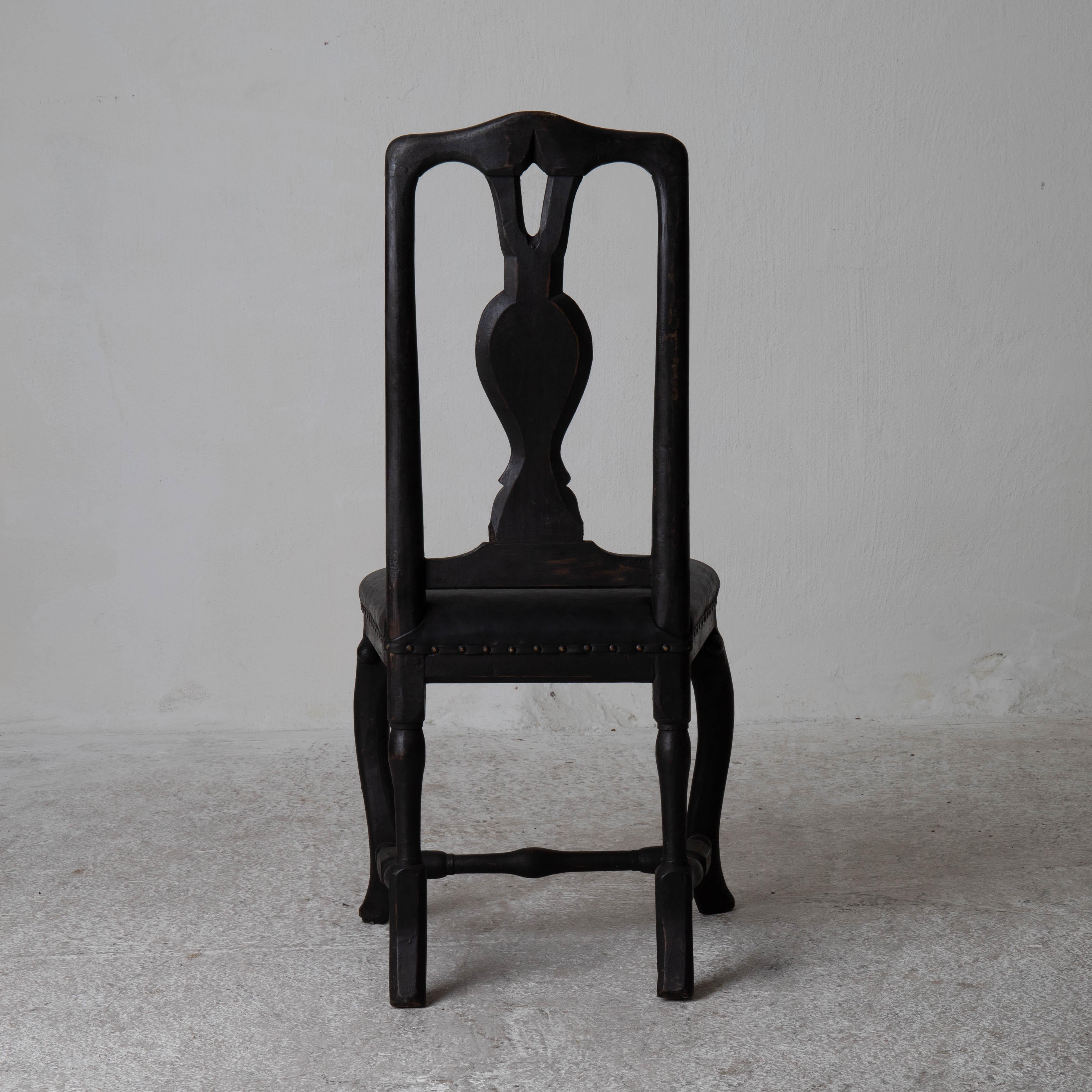 Chairs Dining Room Chairs Swedish Baroque Black Sweden In Good Condition For Sale In New York, NY