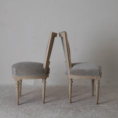 Chairs Dining Set of 8 Swedish Gustavian Gray, Sweden